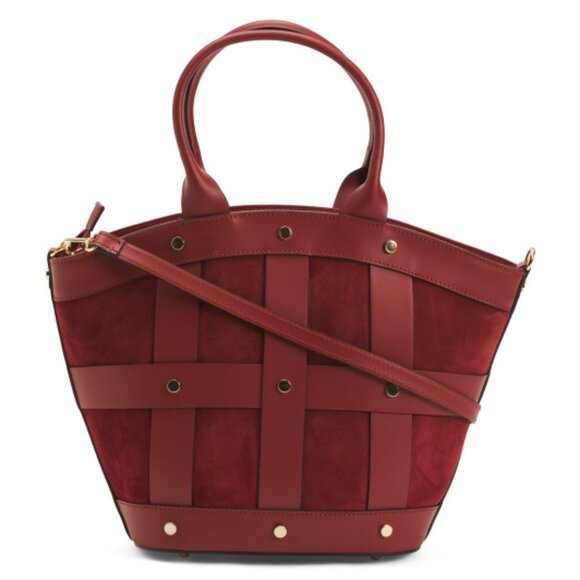 CHEVAL Handbags - CHEVAL Made In Italy Leather And Suede Tulip Satchel